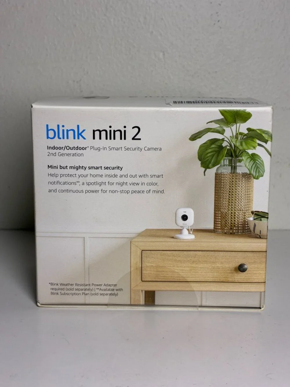 Blink Mini 2 Plug-In Smart Security Camera 1080p HD Video Color Night Vision Whi
